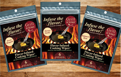 Grillicious Flavor-Infused Cooking Wipes® - CHOOSE YOUR FLAVOR - Order (3) and shipping is FREE!