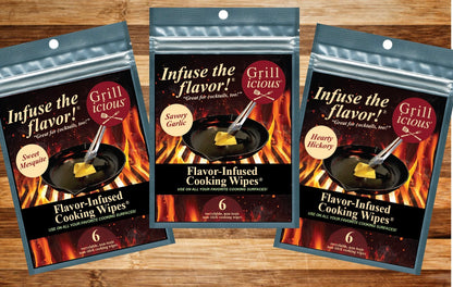 Grillicious Flavor-Infused Cooking Wipes® - CHOOSE YOUR FLAVOR - Order (3) and shipping is FREE!