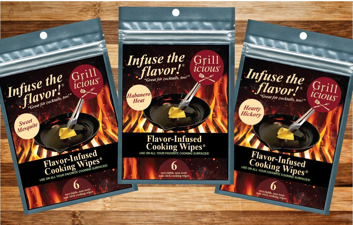 Grillicious Flavor-Infused Cooking Wipes® - CHOOSE YOUR FLAVOR - Order (3) and shipping is FREE!