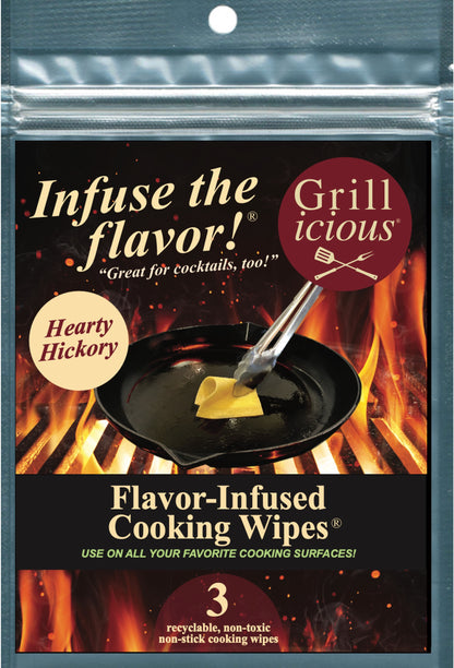 Grillicious HEARTY HICKORY Flavor-Infused Cooking Wipes® - Buy (3), shipping is FREE!