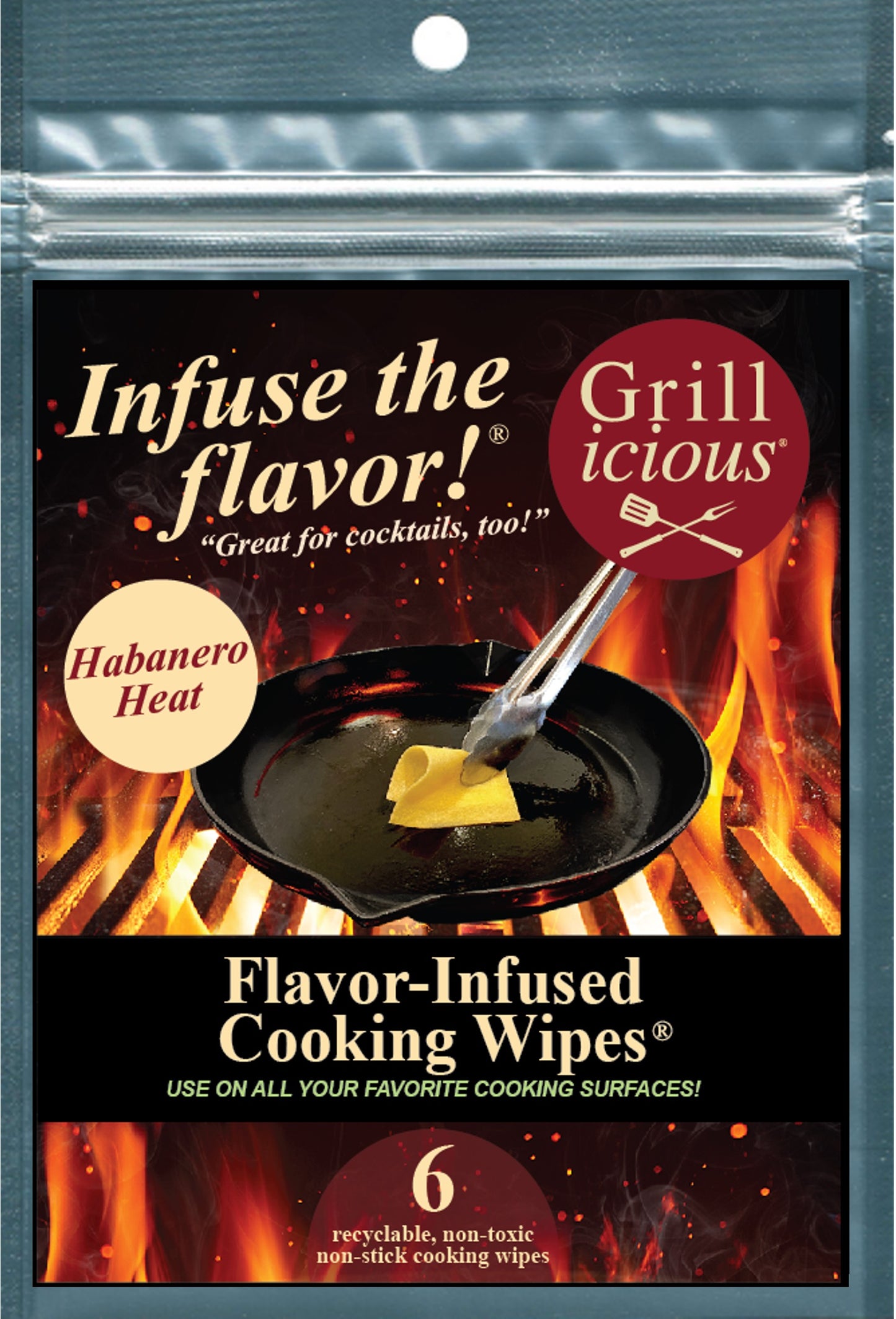 Grillicious HABANERO HEAT Flavor-Infused Cooking Wipes® - Order (3) and shipping is FREE!