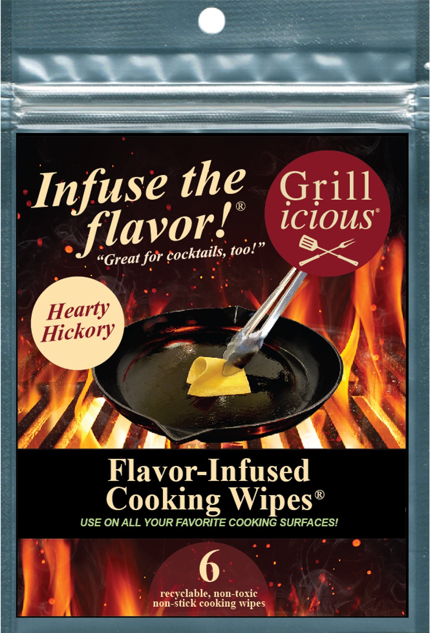 Grillicious Flavor-Infused Cooking Wipes® - CHOOSE YOUR FLAVOR - Order (3) and shipping is FREE!