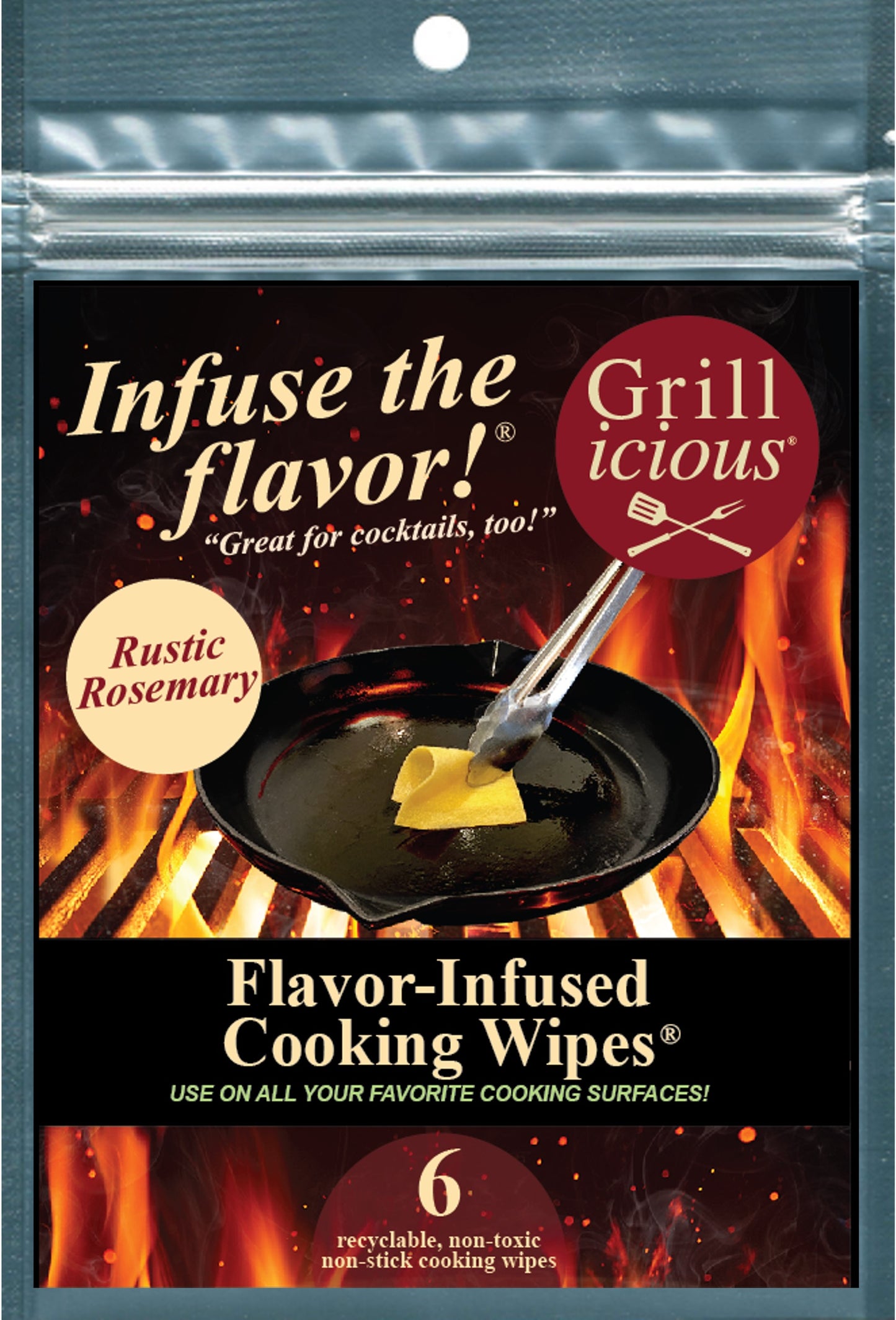 Grillicious Flavor-Infused Cooking Wipes® - CHOOSE YOUR FLAVOR - Order (3) and shipping is FREE!